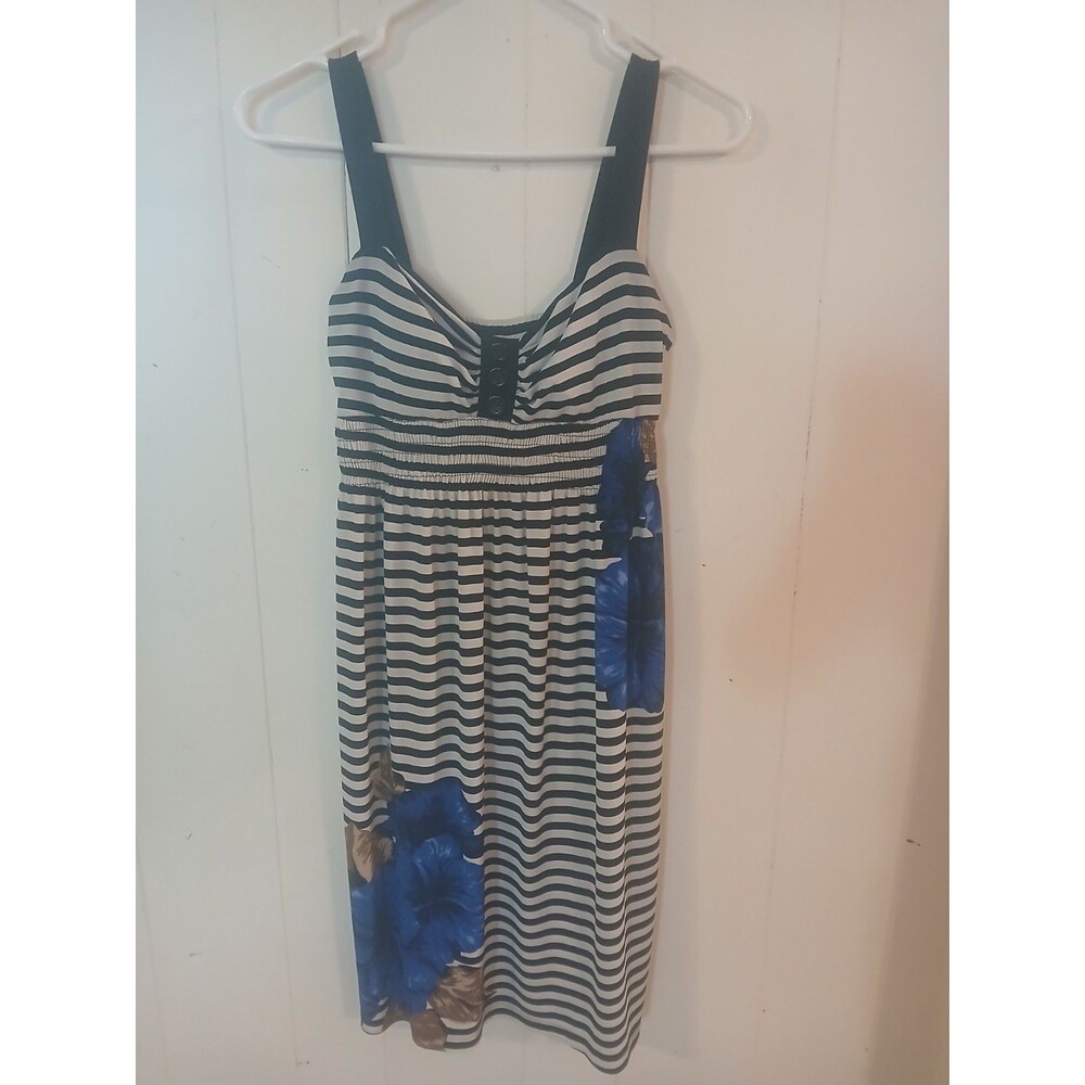 Y2K Babydoll Carole Little Striped Blue Floral  Sundress Women’s Size 4